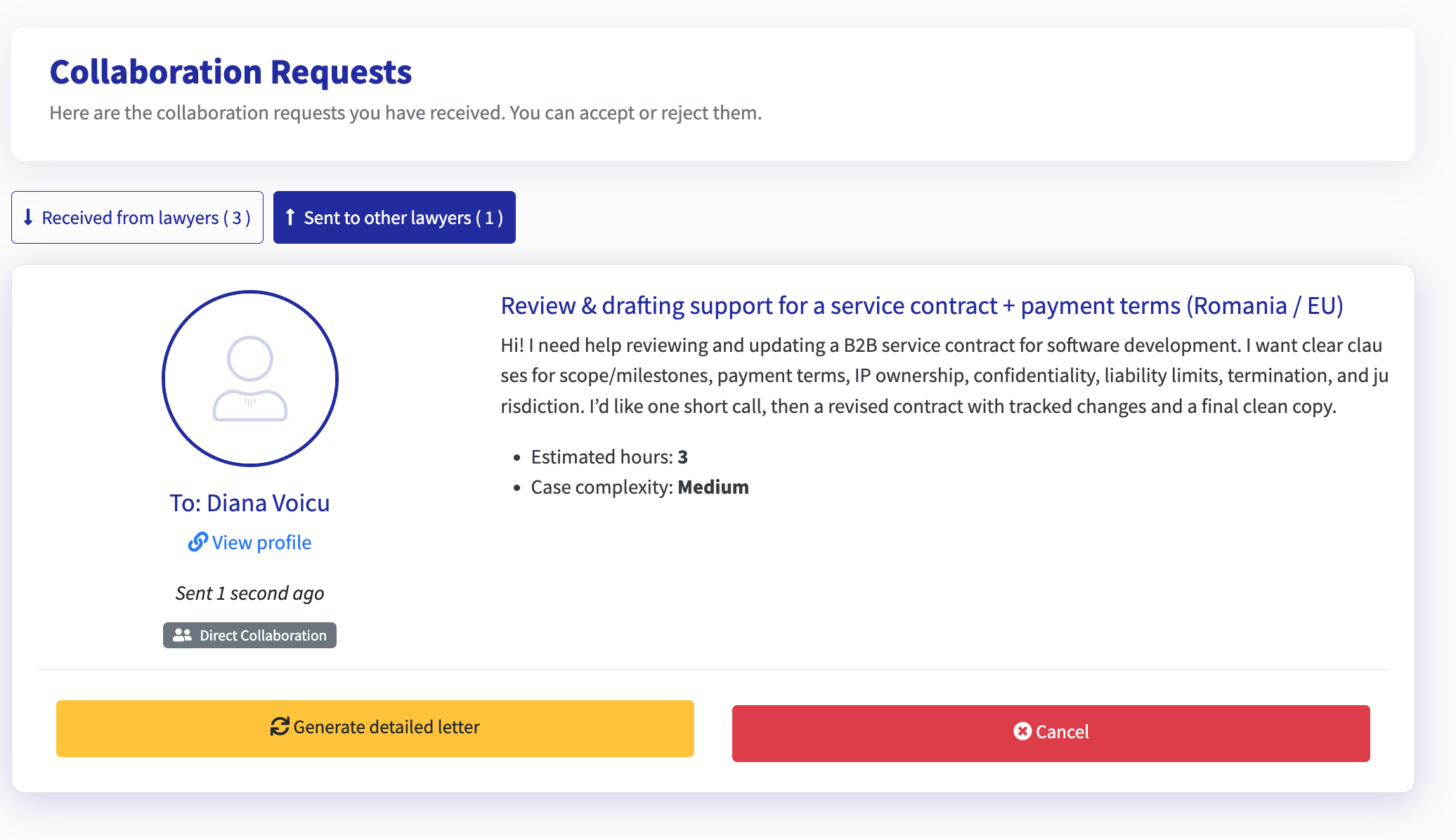 Collaboration requests